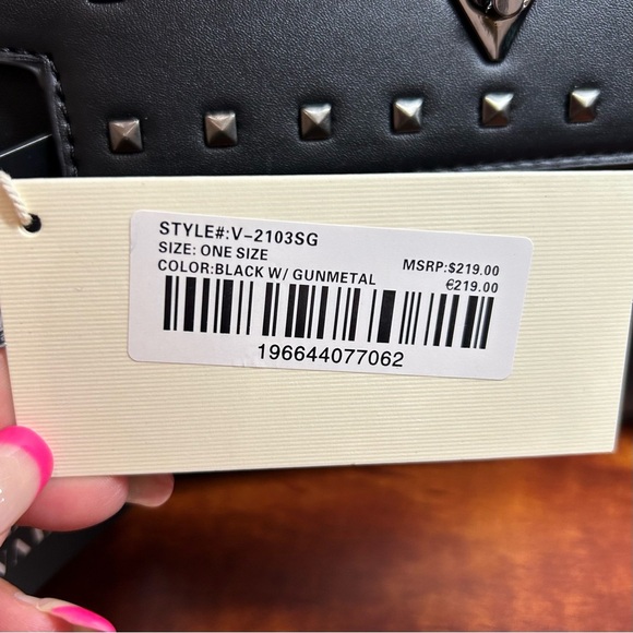 Valentino Orlandi Black Crossbody Bag with Studded Detailing NWT - Picture 12 of 12